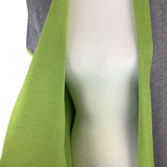 OST Knit Gray Green Open Front Long Oversize Sweater Vest Women's Size S Small - Picture 3 of 16